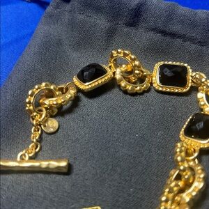 Julie Vos Gold Bracelet with Black Accents